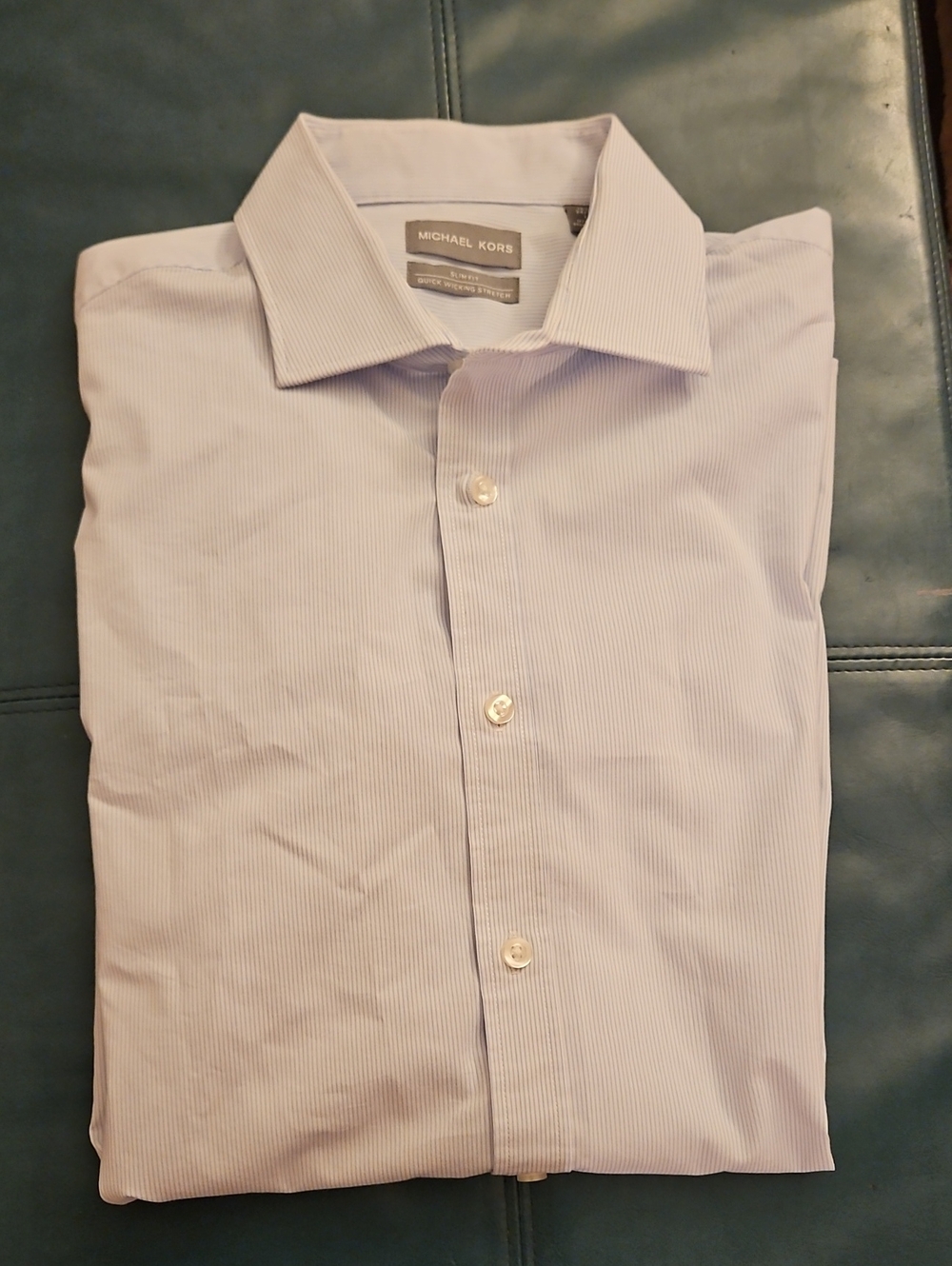 Michael Kors Men’s Light BLUE Pinstripe Dress Shirt